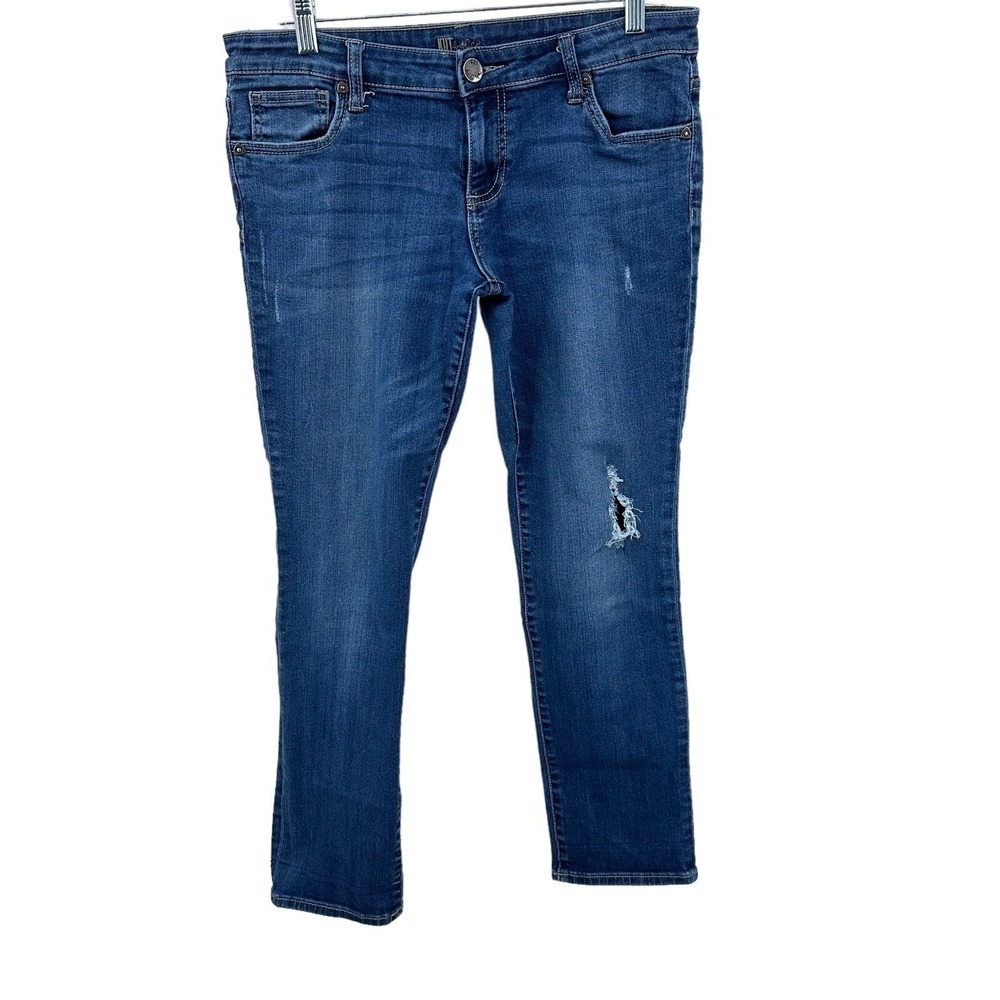Kut from the Kloth Petite Slim Jeans Grunge Revival Distressed Denim Size 8P